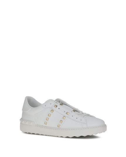 Valentino Garavani White Calf Leather Bos Taurus Low Top Sneakers