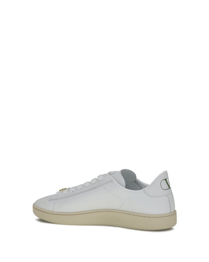 Valentino Garavani White Calf Leather Bos Taurus Low Top Sneakers