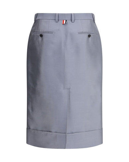 Thom Browne Gray Wool Midi Skirt