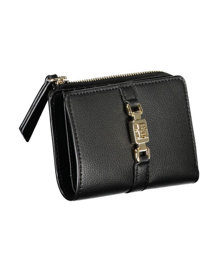 Tommy Hilfiger Sleek Black Zip Wallet with Coin Purse