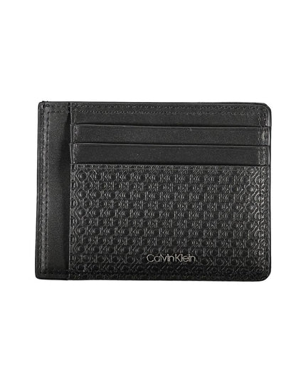 Calvin Klein Sleek Black Leather Coin Purse with Card Holder