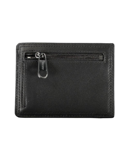 Calvin Klein Sleek Black Leather Coin Purse with Card Holder