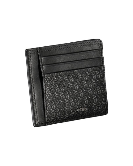 Calvin Klein Sleek Black Leather Coin Purse with Card Holder