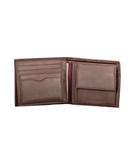 Tommy Hilfiger Elegant Brown Leather Bifold Wallet