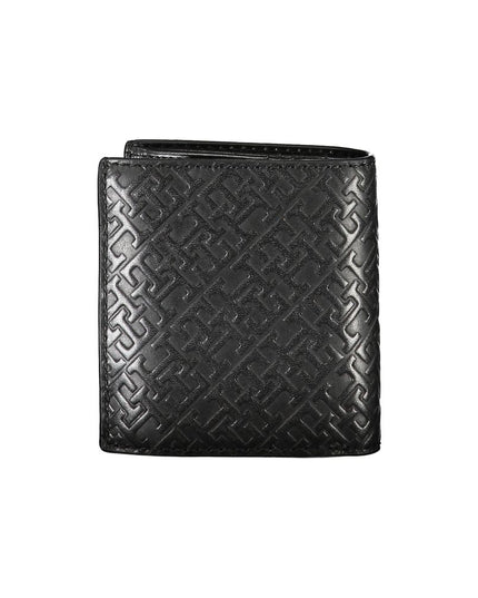 Tommy Hilfiger Sleek Black Leather Dual-Compartment Wallet