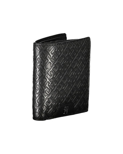 Tommy Hilfiger Sleek Black Leather Dual-Compartment Wallet