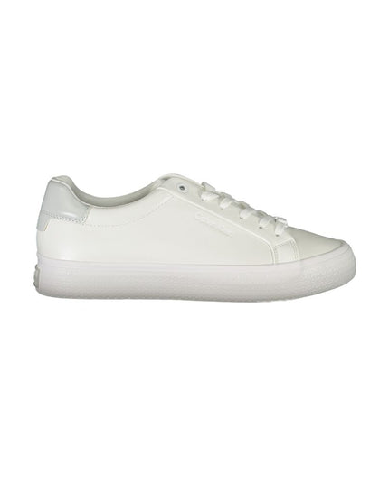 Calvin Klein Elegant White Sneakers with Contrast Detailing