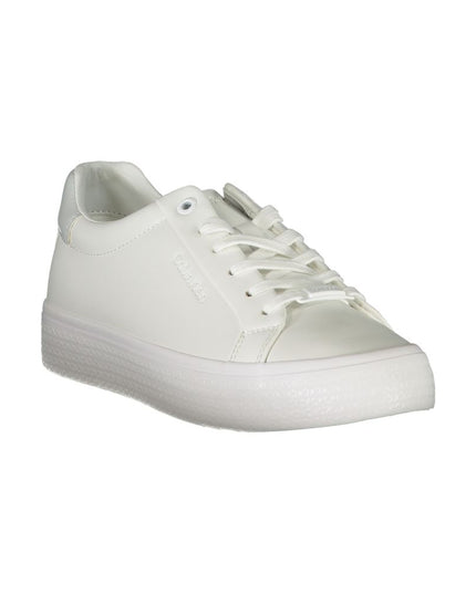 Calvin Klein Elegant White Sneakers with Contrast Detailing