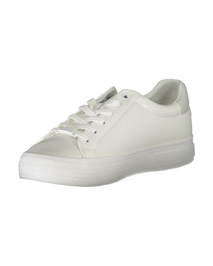 Calvin Klein Elegant White Sneakers with Contrast Detailing