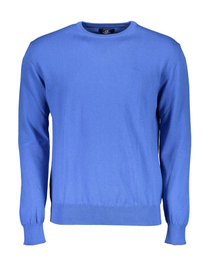 La Martina Blue Cotton Men Sweater