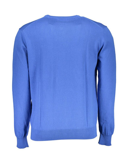 La Martina Blue Cotton Men Sweater