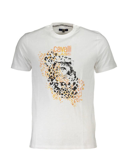 Cavalli Class White Cotton T-Shirt