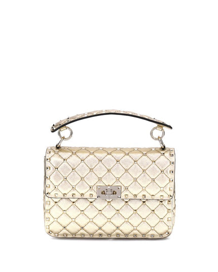 Valentino Garavani Gold Calf Leather Bos Taurus Shoulder Bag