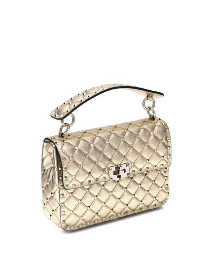 Valentino Garavani Gold Calf Leather Bos Taurus Shoulder Bag