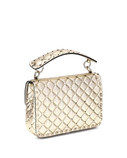 Valentino Garavani Gold Calf Leather Bos Taurus Shoulder Bag