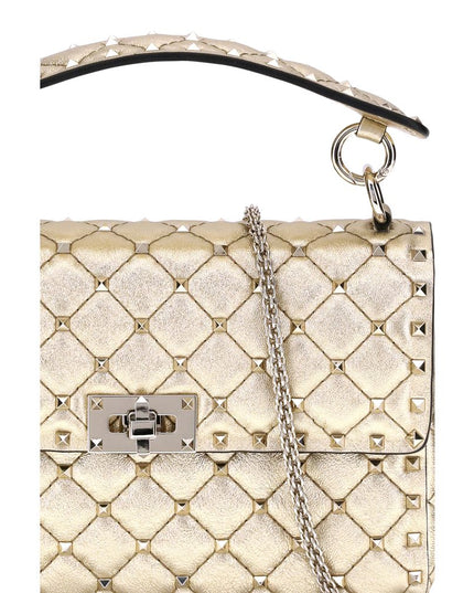 Valentino Garavani Gold Calf Leather Bos Taurus Shoulder Bag