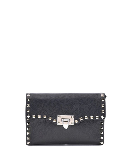 Valentino Garavani Black Calf Leather Bos Taurus Shoulder Bag