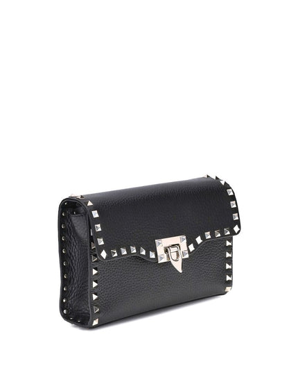 Valentino Garavani Black Calf Leather Bos Taurus Shoulder Bag