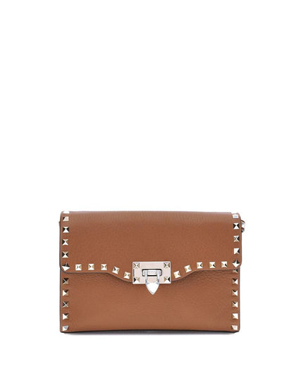 Valentino Garavani Brown Calf Leather Bos Taurus Shoulder Bag