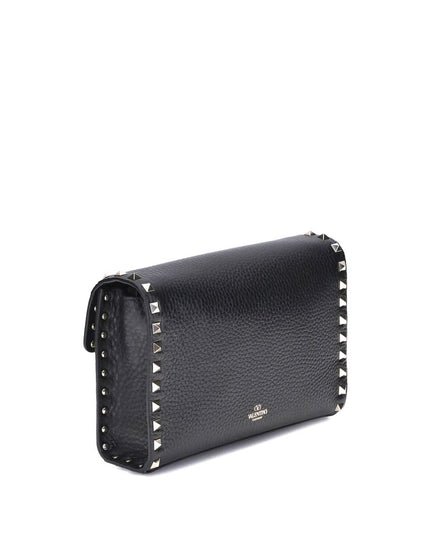 Valentino Garavani Black Calf Leather Bos Taurus Shoulder Bag