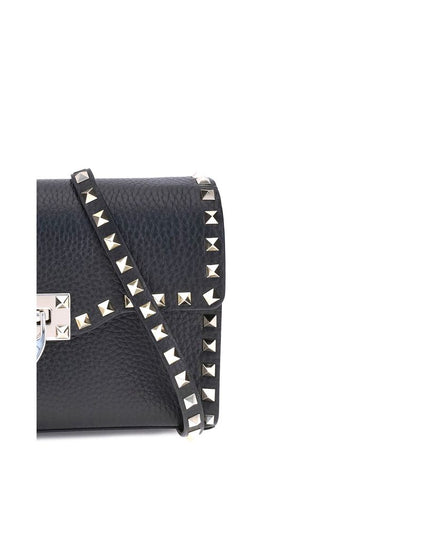 Valentino Garavani Black Calf Leather Bos Taurus Shoulder Bag