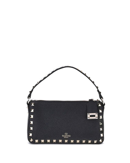 Valentino Garavani Black Calf Leather Bos Taurus Shoulder Bag