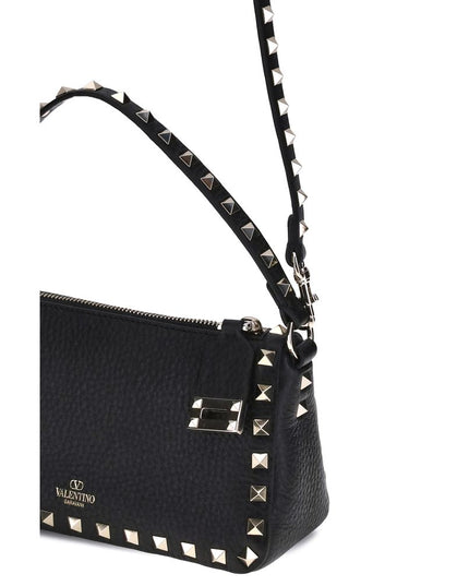 Valentino Garavani Black Calf Leather Bos Taurus Shoulder Bag