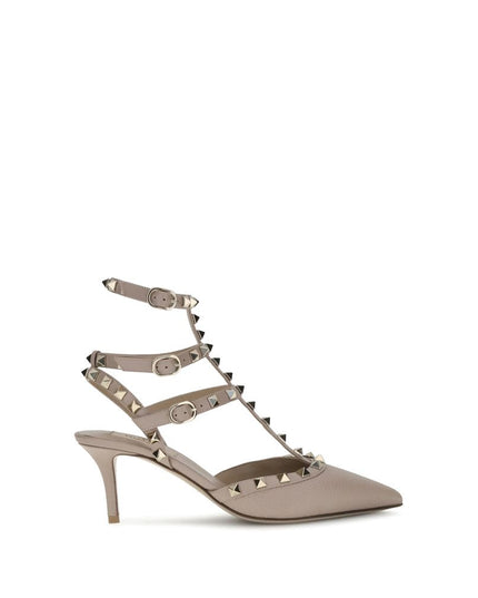 Valentino Garavani Gray Calf Leather Bos Taurus High Heel Pumps