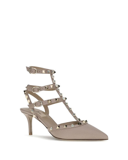 Valentino Garavani Gray Calf Leather Bos Taurus High Heel Pumps