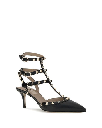 Valentino Garavani Black Calf Leather Bos Taurus High Heel Pumps