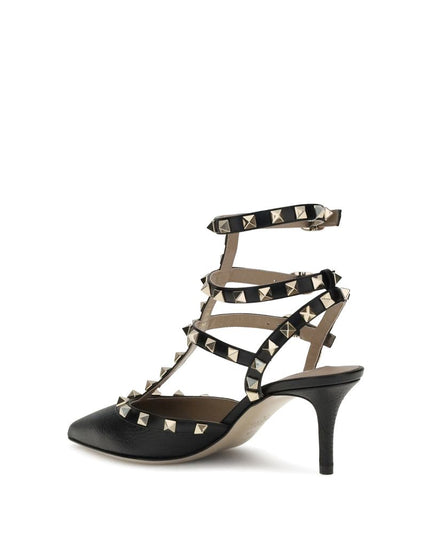 Valentino Garavani Black Calf Leather Bos Taurus High Heel Pumps