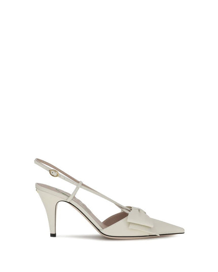Valentino Garavani White Calf Leather Bos Taurus High Heel Pumps
