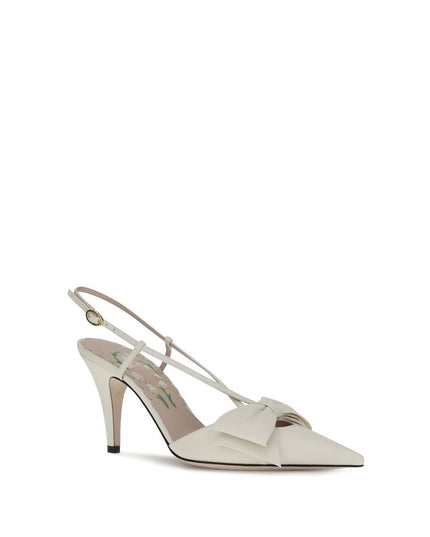 Valentino Garavani White Calf Leather Bos Taurus High Heel Pumps