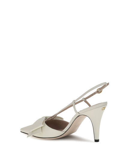 Valentino Garavani White Calf Leather Bos Taurus High Heel Pumps