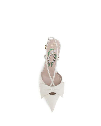 Valentino Garavani White Calf Leather Bos Taurus High Heel Pumps