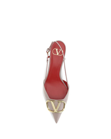 Valentino Garavani Gray Calf Leather Bos Taurus Mid Heel Pumps