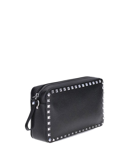 Valentino Garavani Black Calf Leather Bos Taurus Shoulder Bag