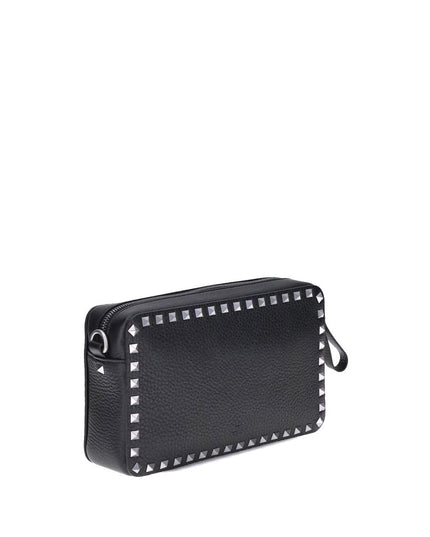 Valentino Garavani Black Calf Leather Bos Taurus Shoulder Bag