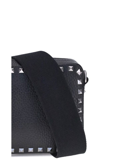 Valentino Garavani Black Calf Leather Bos Taurus Shoulder Bag