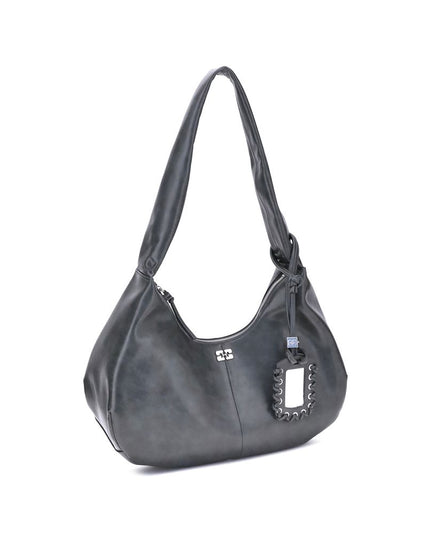 Ganni Black Lyocell Shoulder Bag