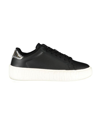 Tommy Hilfiger Black Leather Women Sneaker