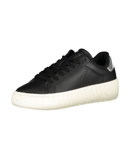 Tommy Hilfiger Black Leather Women Sneaker