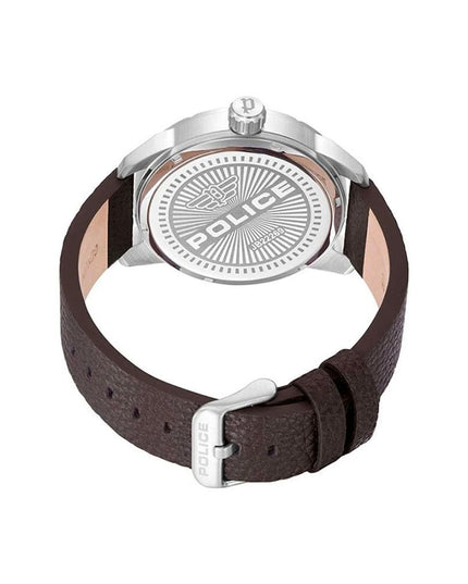 Police Brown Leather Dress Watch