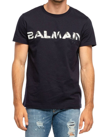 Balmain Blue Cotton T-Shirt