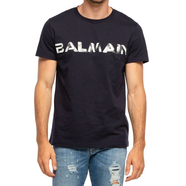 Balmain Blue Cotton T-Shirt