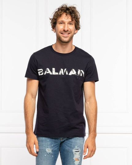 Balmain Blue Cotton T-Shirt