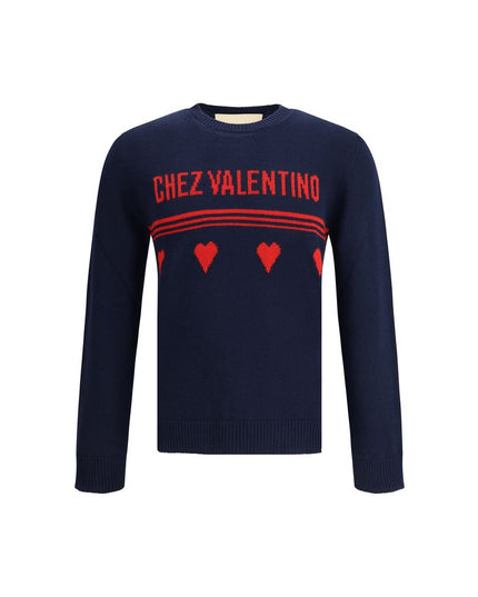 Valentino Blue Fleece Wool Sweatshirt