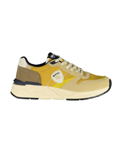 Blauer Beige Polyester Men Sneaker