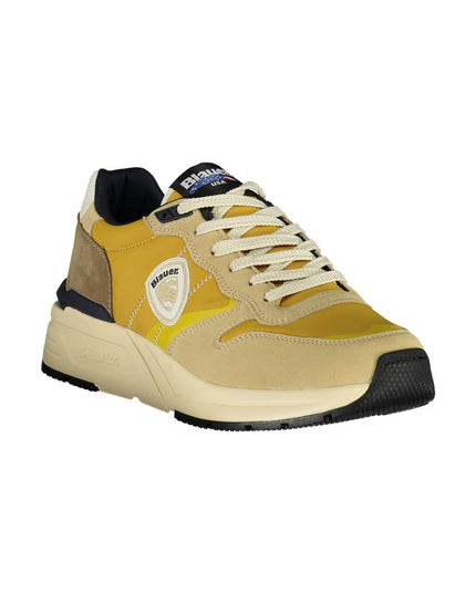Blauer Beige Polyester Men Sneaker