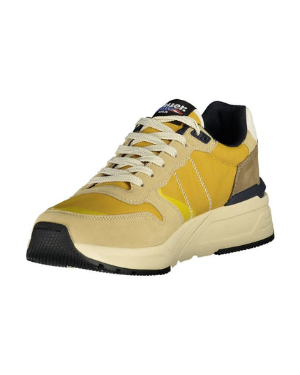 Blauer Beige Polyester Men Sneaker